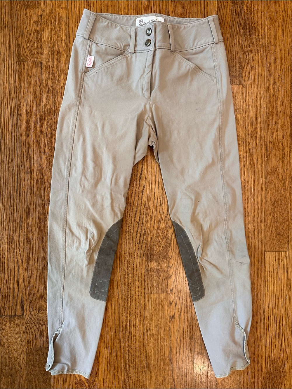 The Tailored Sportsman Taupe Breeches with Dark Knee Patches Sz 14L